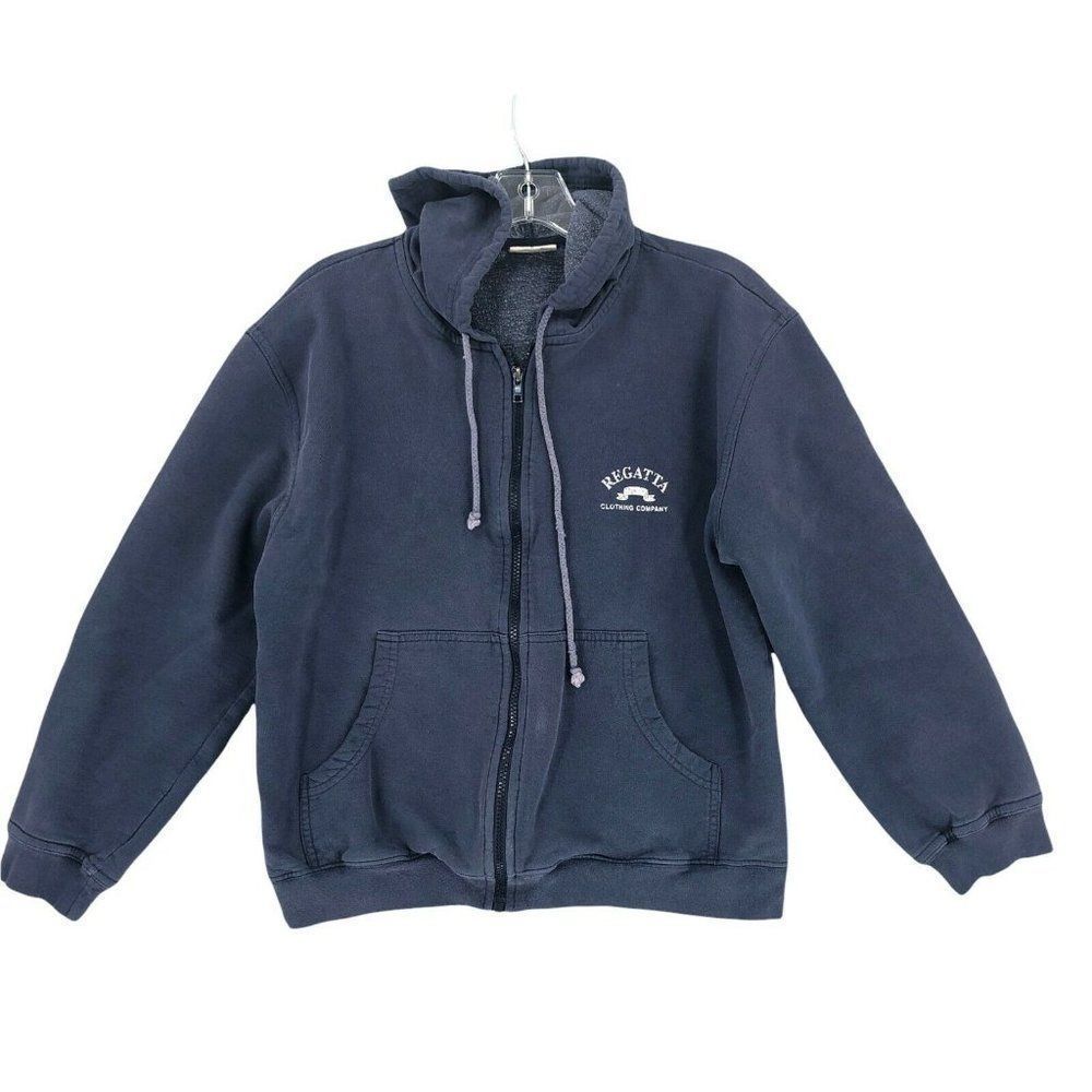 Regatta Mens Sweatshirt Large Faded Blue Full Zip Hoodie Long Sleeve Hooded